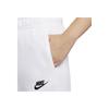 Nike Спортивные флисовые однотонные спортивные штаны с широкими штанинами и завязками, женские брюки белого цвета FB2728-100