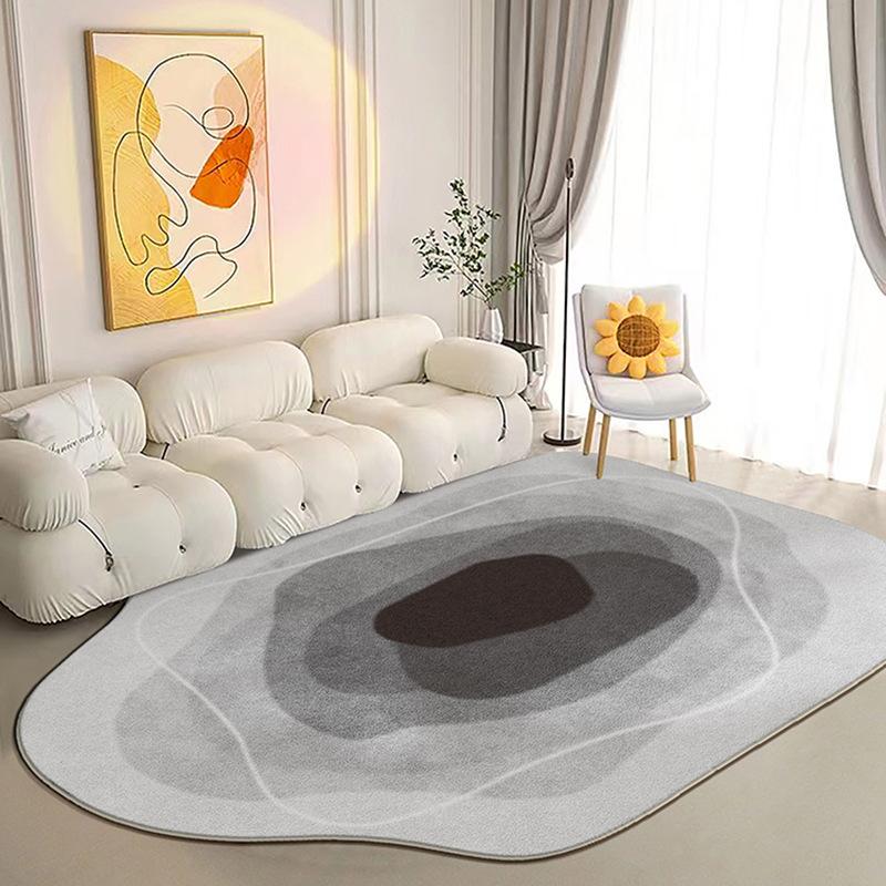 Irregular Living Room Carpet Cream Style Home Bedroom Bedside Carpet Geometric Anti Slip Mat