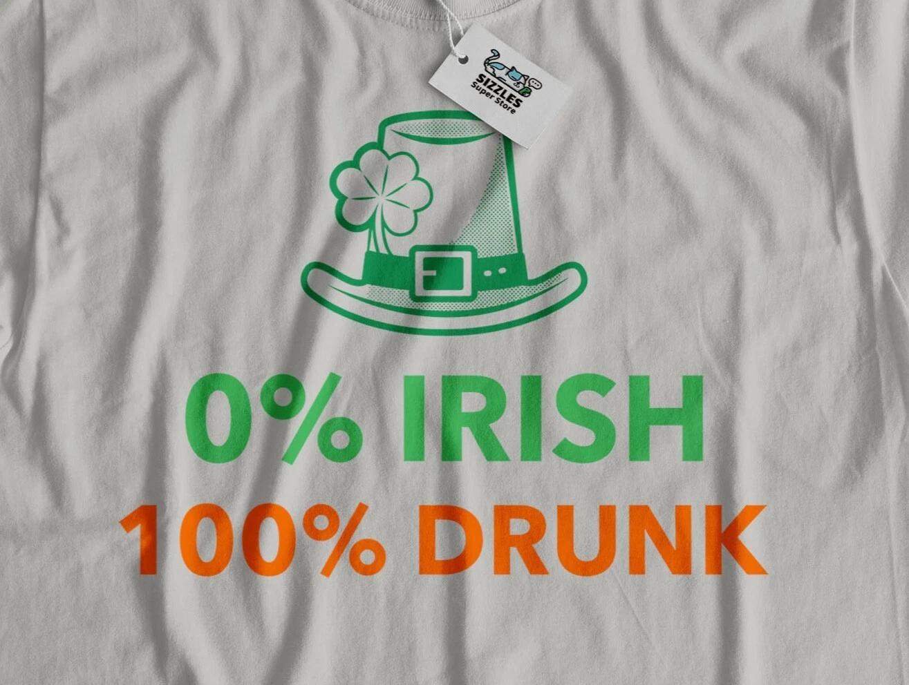 

0 Irish 100 Drunk! Unisex Funny Irish St Patricks Day T-Shirt Ireland Gifts 3XL