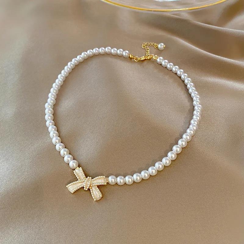 Coquette Aesthetic Pearl Necklace Korean Fashion Choker Planet Necklace Heart Pendant Y2K Accessories Cool Girl Hip Hop Jewelry