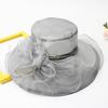Hat Female Summer Vintage British Style Organza Flower Vacation Big Eaves Beach Sunscreen Flat Top Sun Hat