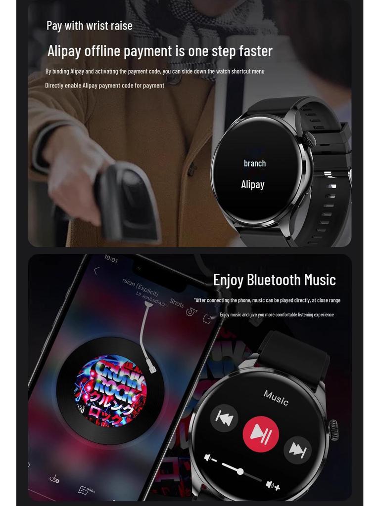 2025 Huqiangbei GT4 Smartwatch with Health Monitoring & Bluetooth Calling
