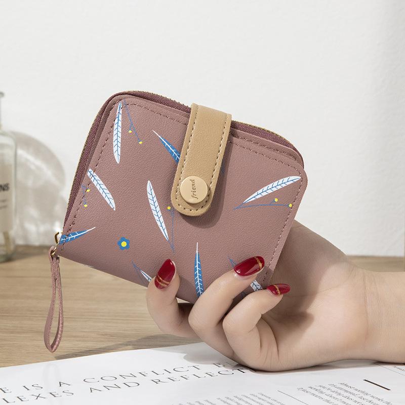 

Newest Women Cute Wallet Zipper Buckle Folding Girl Wallet Brand Designed Pu Leather Small Coin Purse Female Card Holder Carteras
