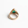 Natural Green Emerald Ring, Pure Copper Signet Ring, 925 Solid Sterling Silver Ring, 22k Gold Fill Ring, Unisex Emerald Ring
