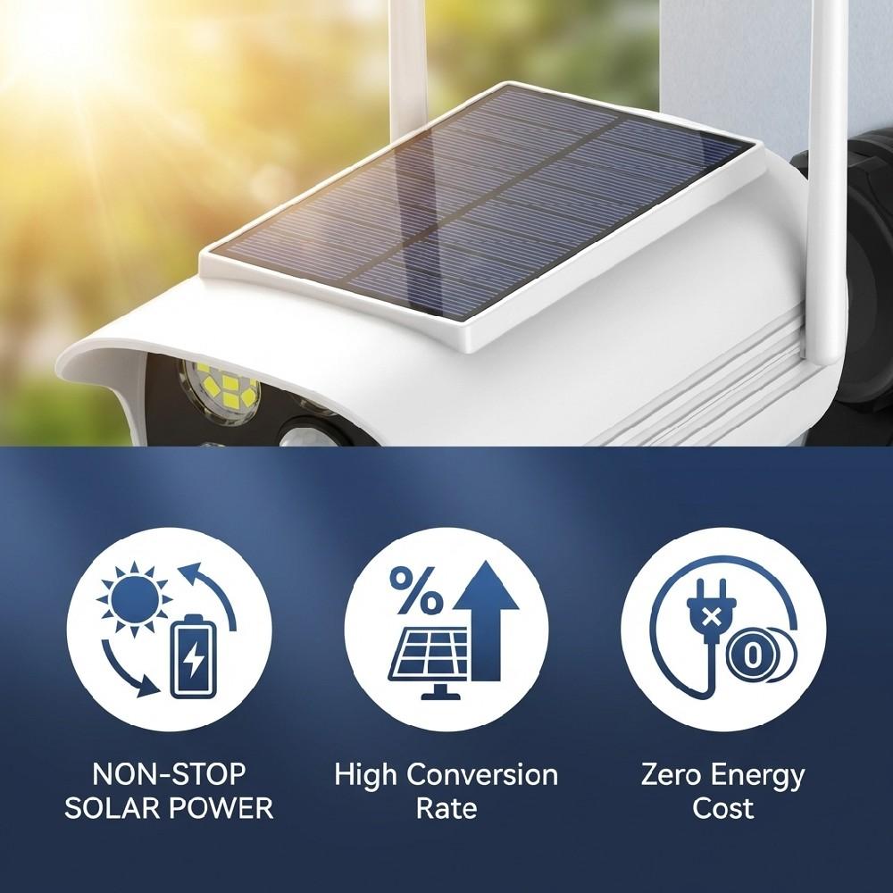 Solar Powered Virtual Camera Safety Light, Two-way Fixture, Multi Style Motion Sensor Waterproof Fence Outdoor Platform Floodlight