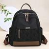 Large-capacity Diamond-pattern Embroidery Backpack, Vintage Student Bag, Shoulder Bag, Water-resistant Bag