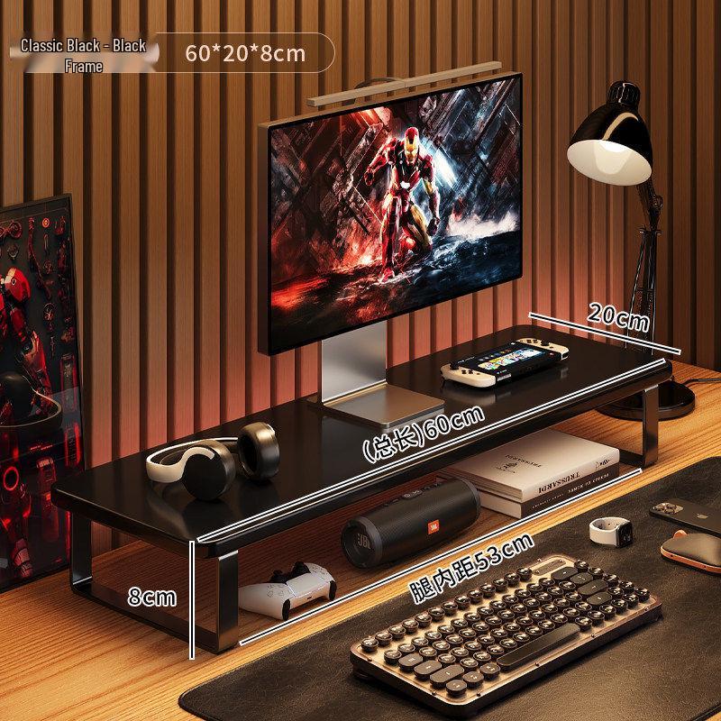 Desktop Monitor Riser Stand & Storage Shelf for E-sports or Office Desk Display