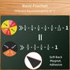 Practical Magnetic Fraction Tiles Pieces Set for Group Math Learning and Fraction Illustration in School Environments