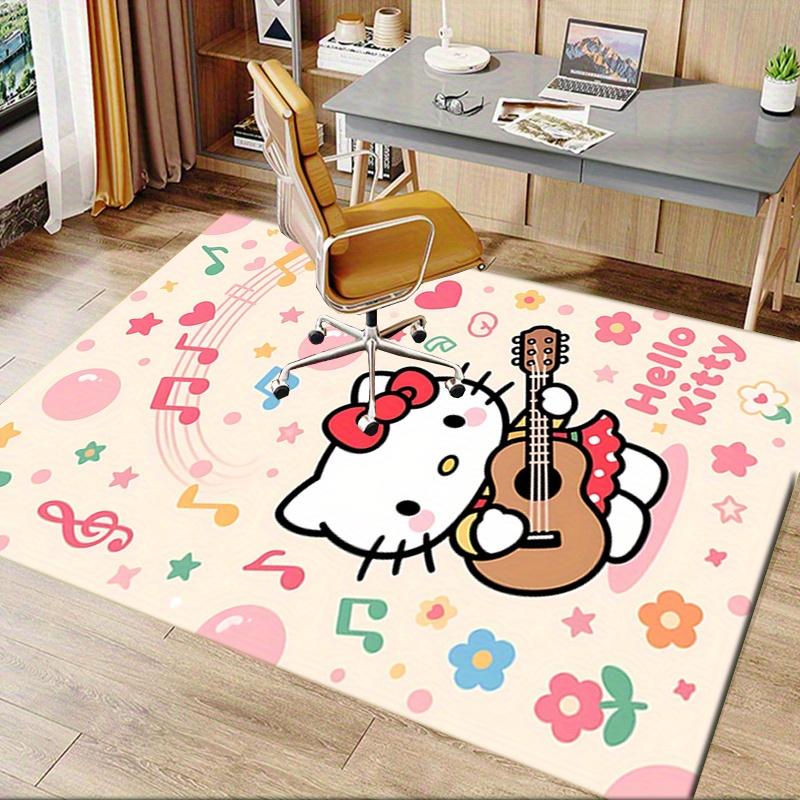 Office Rug Hello Kitty, Music Anti-Slip Rug, Machine Washable for Living Room, Bedroom, Office, Multiple Sizes, Bedroom Mat, Decorative Mat, Durable M