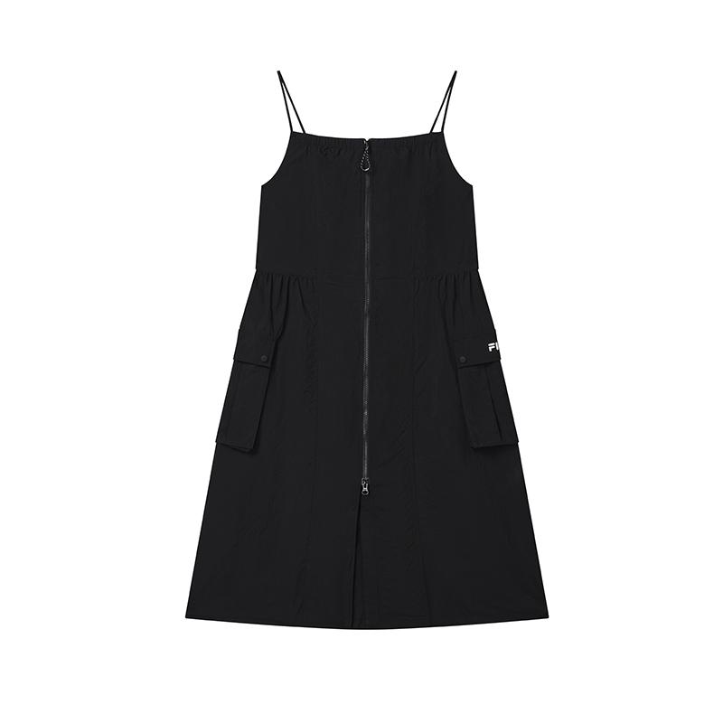 New FILA Lifestyle Slip Dress Women's Jet Black F11W529304FBK