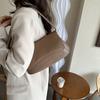Chic Vintage Small Shoulder Bag Stylish Pu Handbag Trendy Square Design In Black Brown Green Khaki White