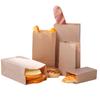 50Pcs Kraft Paper Bags Flat Grease Proof Snacks Cookie Sandwich Food