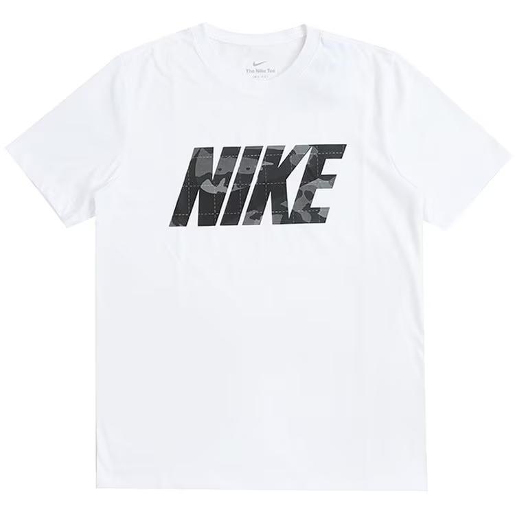 

Nike T Shirts Men s White Crew Neck Moderate Straight Fit DM5670-100 S