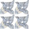 Blueberry Tone Plaid Lace Bow Hair Ring Girl Fashion Versatile Scrunchie Hair Accessories