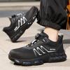 Rotating Button Safety Shoes Steel Toe Work Shoes Protective Work Shoes Anti-slip Lightweight Breathable Work Sneakers for Men