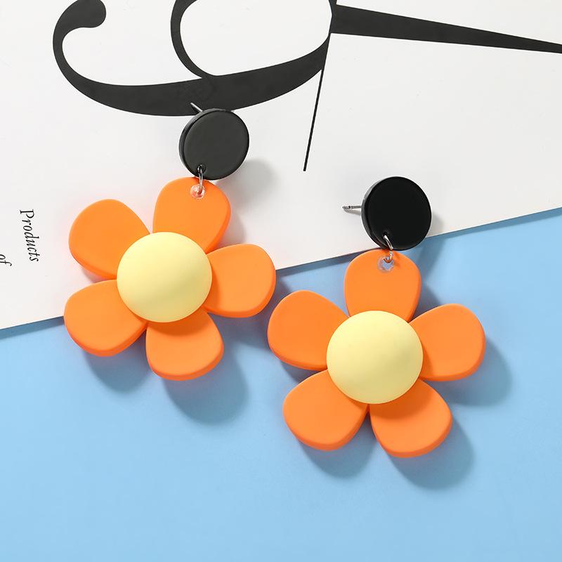Мультяшные серьги-цветы Милые игривые серьги-подвески Модные милые аксессуары Разнообразные украшения