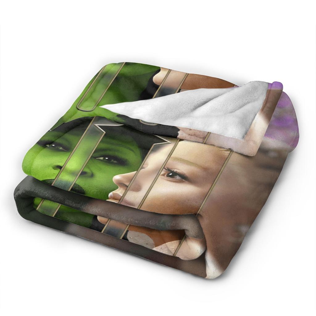 W-Wicked 2 Musical Movie Glinda Elphaba Blanket Warm Soft Street Trend Plush Throw Blanket Flannel Bedspread Bed Cover