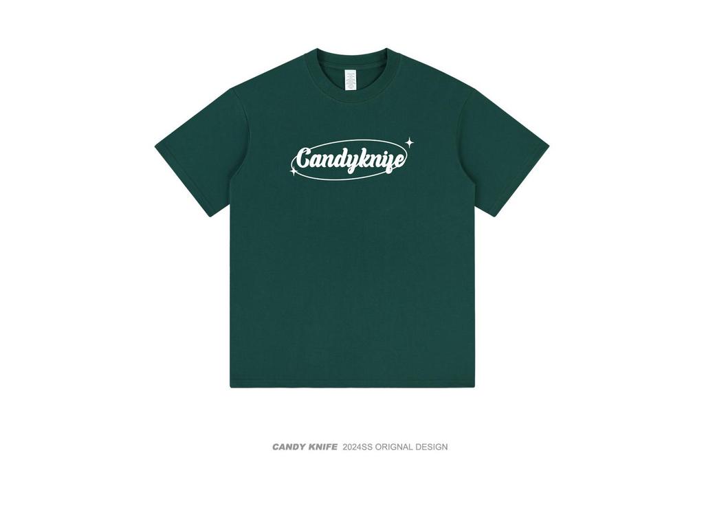 Unisex Japanese Retro Ring Letter Cotton Tee - Summer 2024 Collection