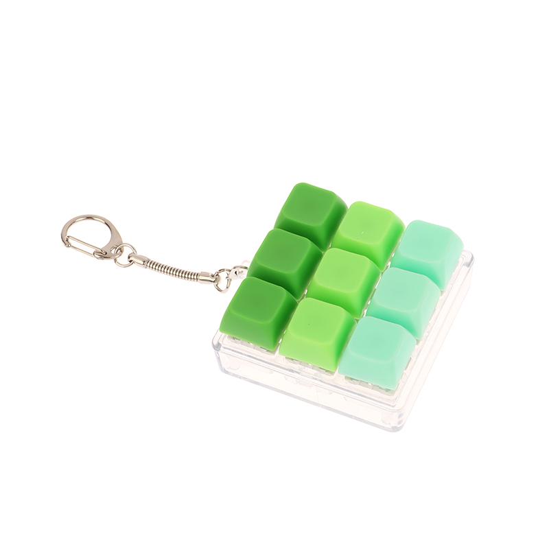 9 Taster Firkantede Tastaturtaster Nøkkelring Fidget Leke Fest Stresslindring DIY Tastaturtaster Leke Tastaturhetter Fingerknapp Fidget