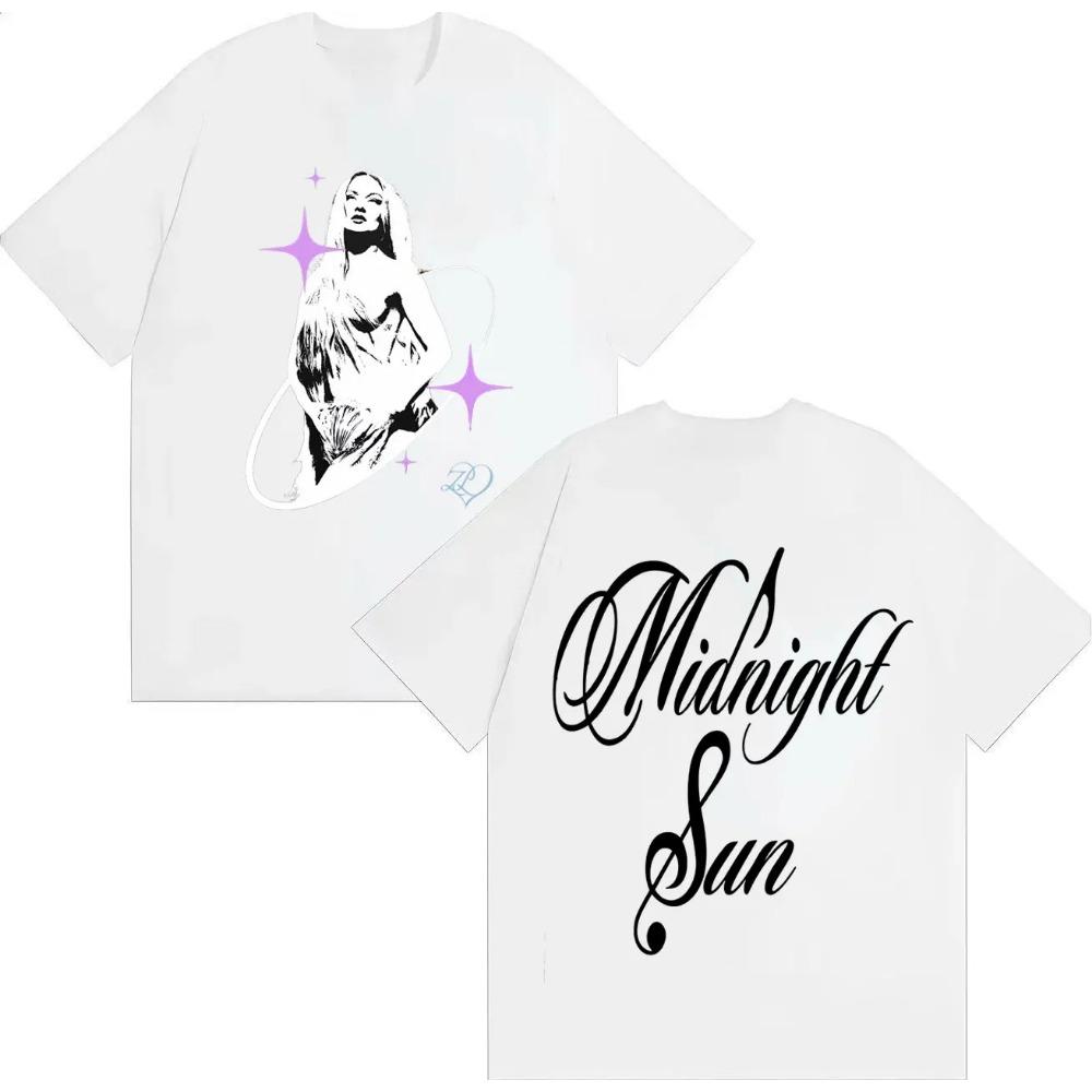 Streetwear Harajuku Graphic T-shirt Singer Midnight Sun Pop Music Aesthetics Summer Print Pure Cotton Short-sleeved