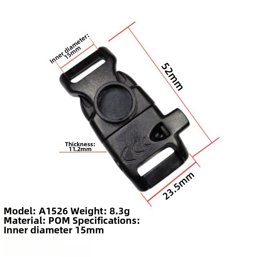 4pcs Black Side Release Buckle 14mm/15mm/16mm/20mm 550 Paracord Buckle New Bracelet Strap Buckle