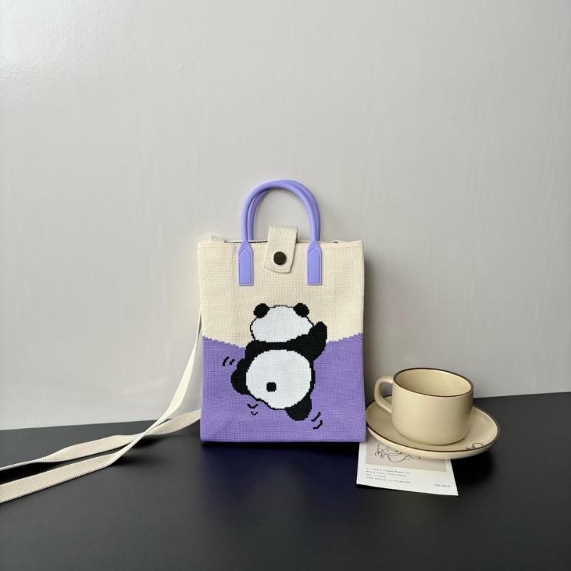 New large-capacity knitted bag, mobile phone bag, niche shoulder messenger bag, high-end, cartoon fashion handbag.