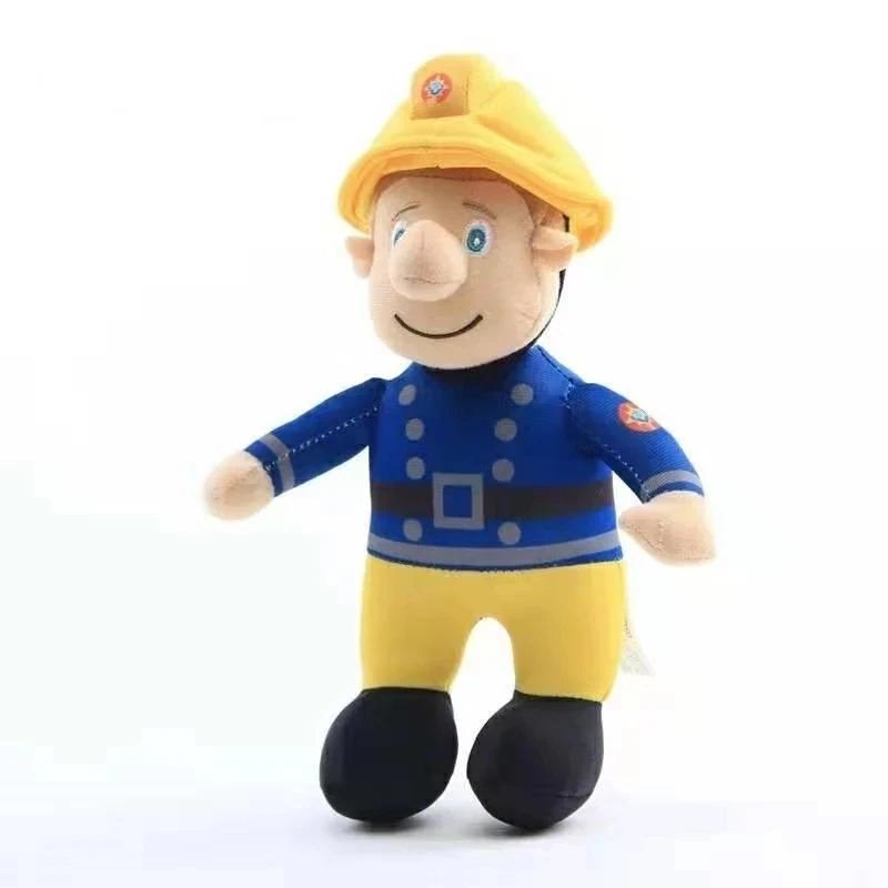 New 25CM Cartoon Fireman Sam Plush Toy Anime Kawaii Firefighter Soft Stuffed Doll Figure for Kids Xmas Birthday Gifts