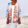 Women's Casual And Fashionable Christmas Printed Lightweight Mid Length Jacket Cardigan