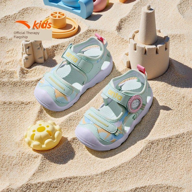 

Anta Children s Sandals Men s Infant Shoes Summer Breathable New Soft Bottom Closed Toe Sandals Baby Girl Shoes Toddler [Baby Girl] Oxygen Green/Anta White -6 26 yards