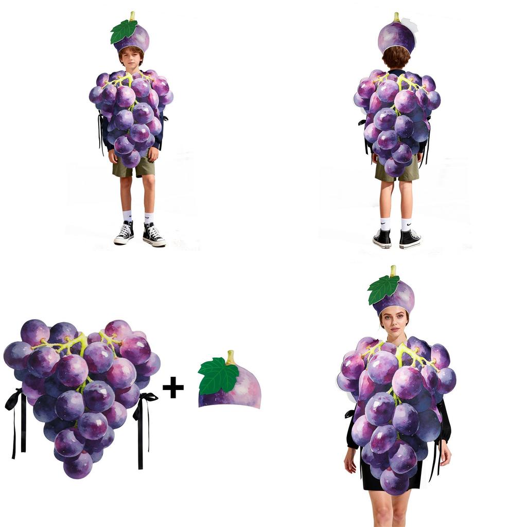 Trauben Kostüm Plüsch Frucht Party Cosplay Für Erwachsene Und Kinder Lustige Bühnenkleidung