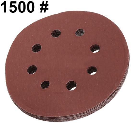 10 Pcs 125mm 5inch 8 Holes Hook Loop Sanding Discs Grit Orbital Sander Pad Mat