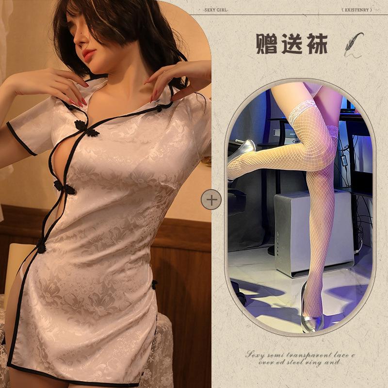New Retro Republic of China Style Sexy Underwear Uniform Passion Slit Hot Short Cheongsam