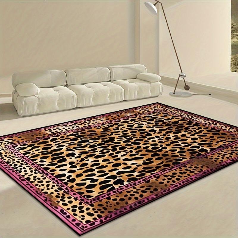 Classic Leopard Print Living Room Area Mat, Office Large Mat, Machine Washable Floor Mat, for Bedrooms, Outdoors, Room Supplies
