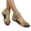 Women's Flat Sandals with Adjustable Buckle Straps Open Toe Ankle Wrap Casual Summer Footwear for Daily Wear