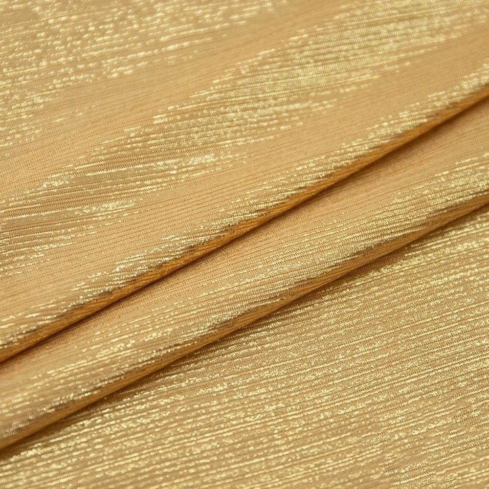Shiny Satin Fabric Silk Stripe Drawstring Knit Hot Stamping Fabric Laser Bright Color Stretch Dance Skirt Clothing Fabrics