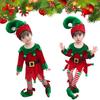 Velvet Boys Girls Christmas Elf Outfit Xmas Party Cosplay Set