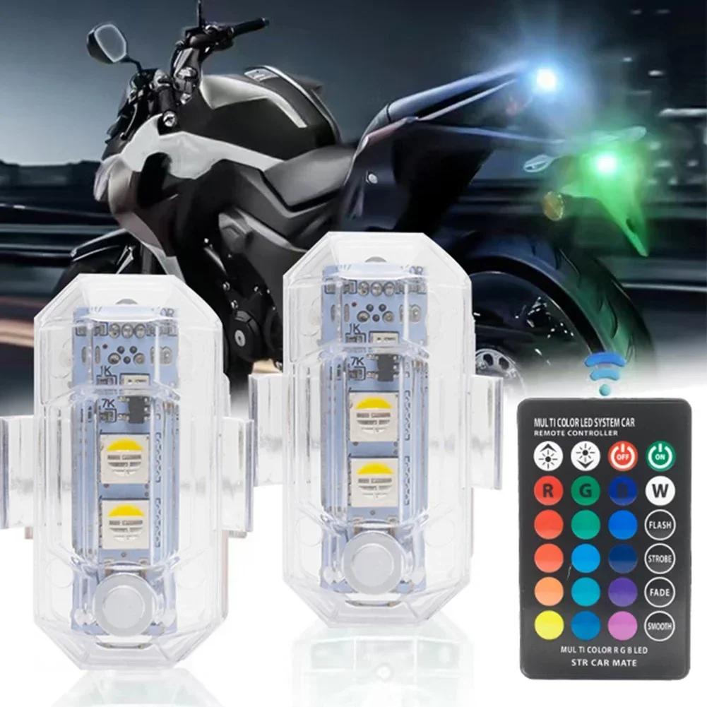 Motorcycle RGB Led Aircraft Strobe Lights Car Light LED Flash Position Wireless Lamp Aircraft Airplane Helicopter Warning Lights
