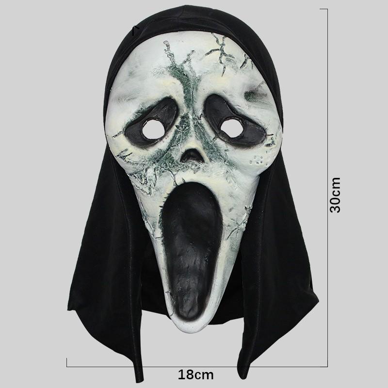 Angstaanjagende Schreeuw Gebarsten Masker Halloween Kostuum Horror Feest Gezichtsbedekking Accessoire