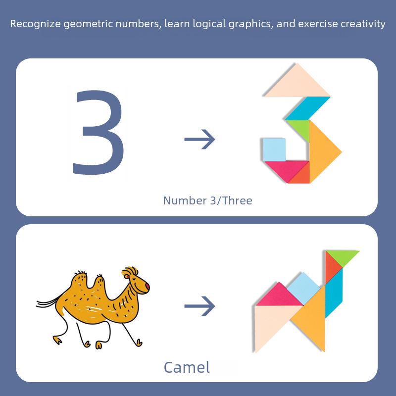 Children's Magnetic Tangram Puzzle - Early Education Geometry and Intelligence Development Aid