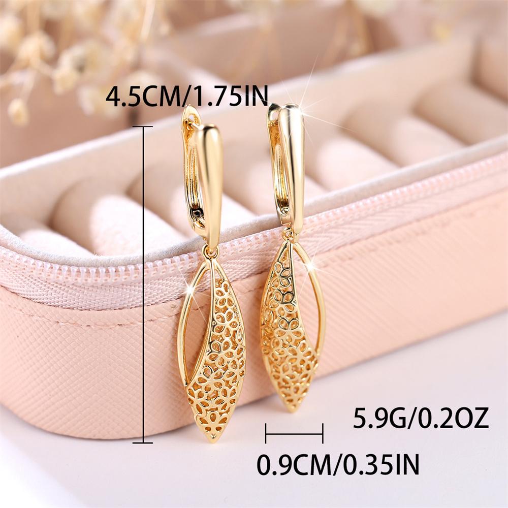 Antique Hollow Flower Tassel Pendant Hoop Earrings For Women Vintage Gold Color Ear Buckle Wedding Jewelry Engagement Party Gift