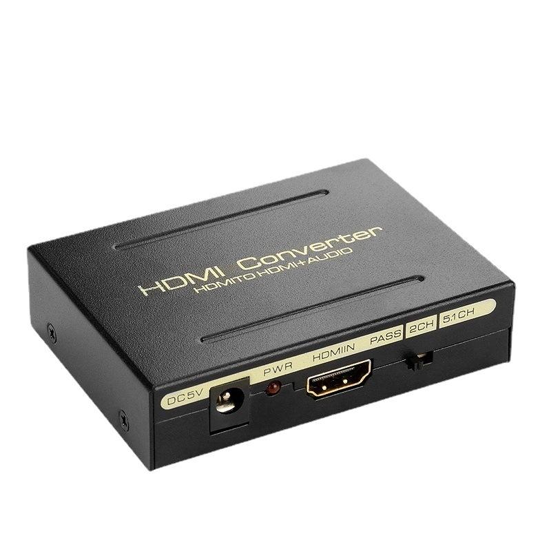 FX323 EU Plug HDMI-Compatible Audio Extractor Converter HD+ Audio ( SPDIF + RCA L/R Stereo ) for Fire Stick Xbox PS5 Support 3D HDCP2.2 18Gpbs
