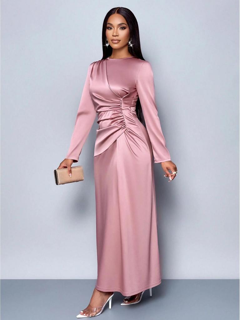 2025 Elegant Solid Color Satin Evening Gown