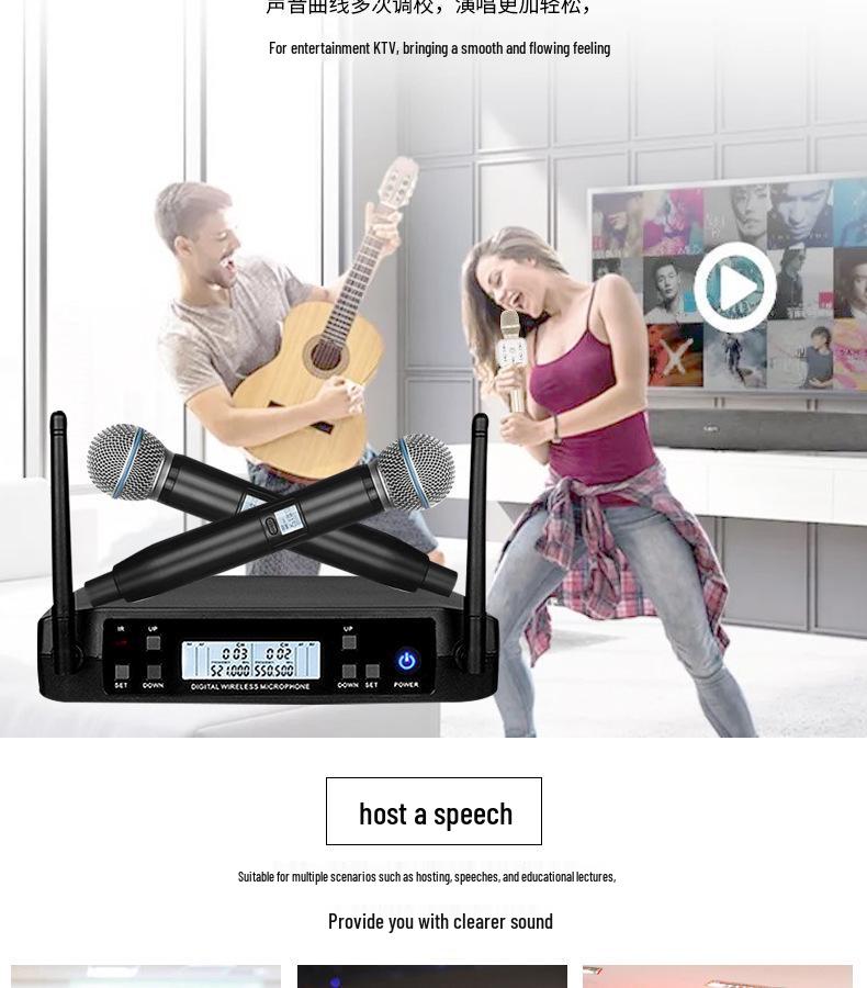 GLXD Drahtloses Dual-U-Band-Dynamikmikrofon für Vorträge & Veranstaltungen im Freien