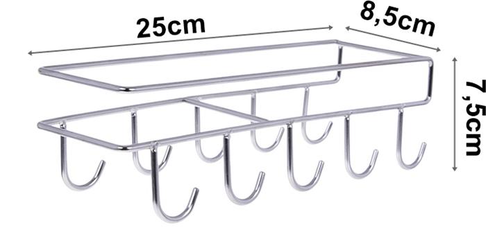 Suspended Holder for Shelf or Cabinet for Kitchen Accessories and Cups