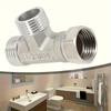 1Pc T-Adapter Bathroom Shower Faucet Water Splitter Toilet Shower Valve Spray Nozzle Converter Stainless Steel