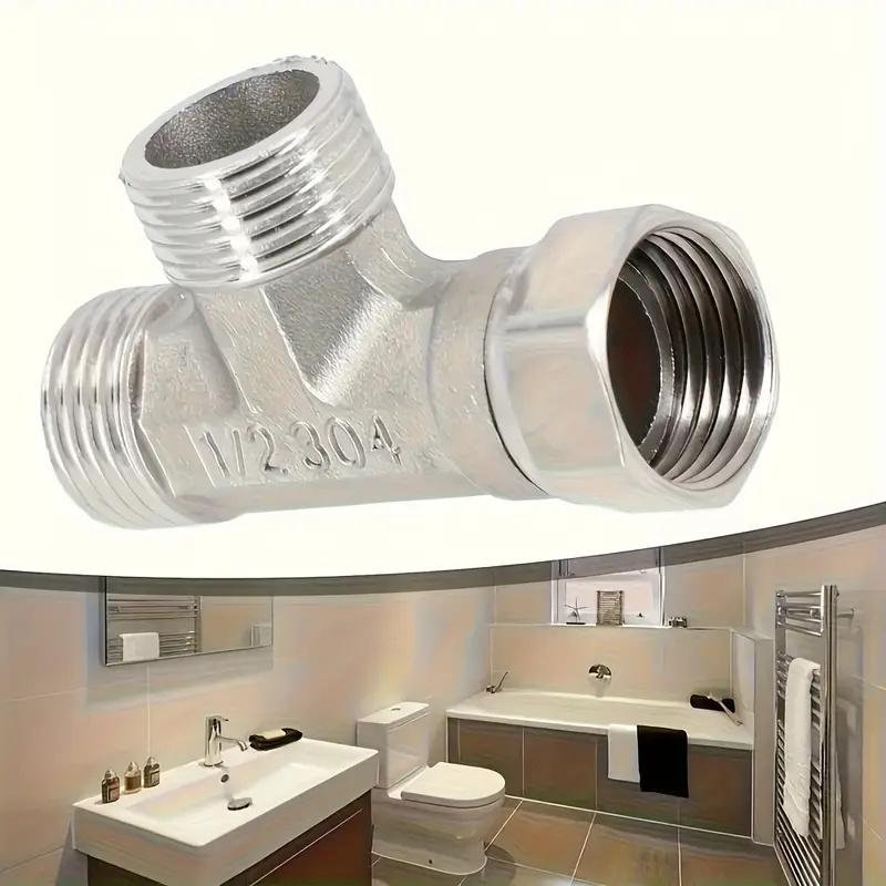 1Pc T-Adapter Bathroom Shower Faucet Water Splitter Toilet Shower Valve Spray Nozzle Converter Stainless Steel
