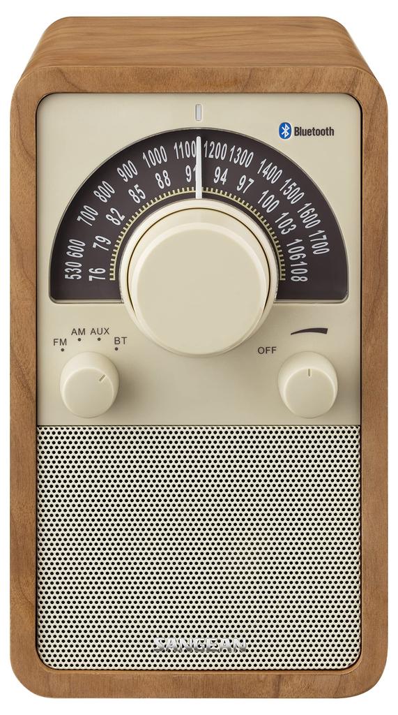 Sangean WR-304 FM/AM Radio/Bluetooth Speaker with aptX HD (Cherry) in a Wood Cabinet (Official Japanese Product)