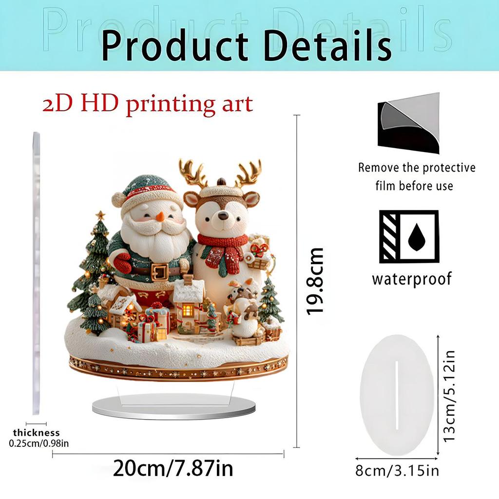 Ornement de table pomme de Noël et du Nouvel An en acrylique 2D