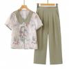New Chinese Style Floral Print Summer Outfit for Women