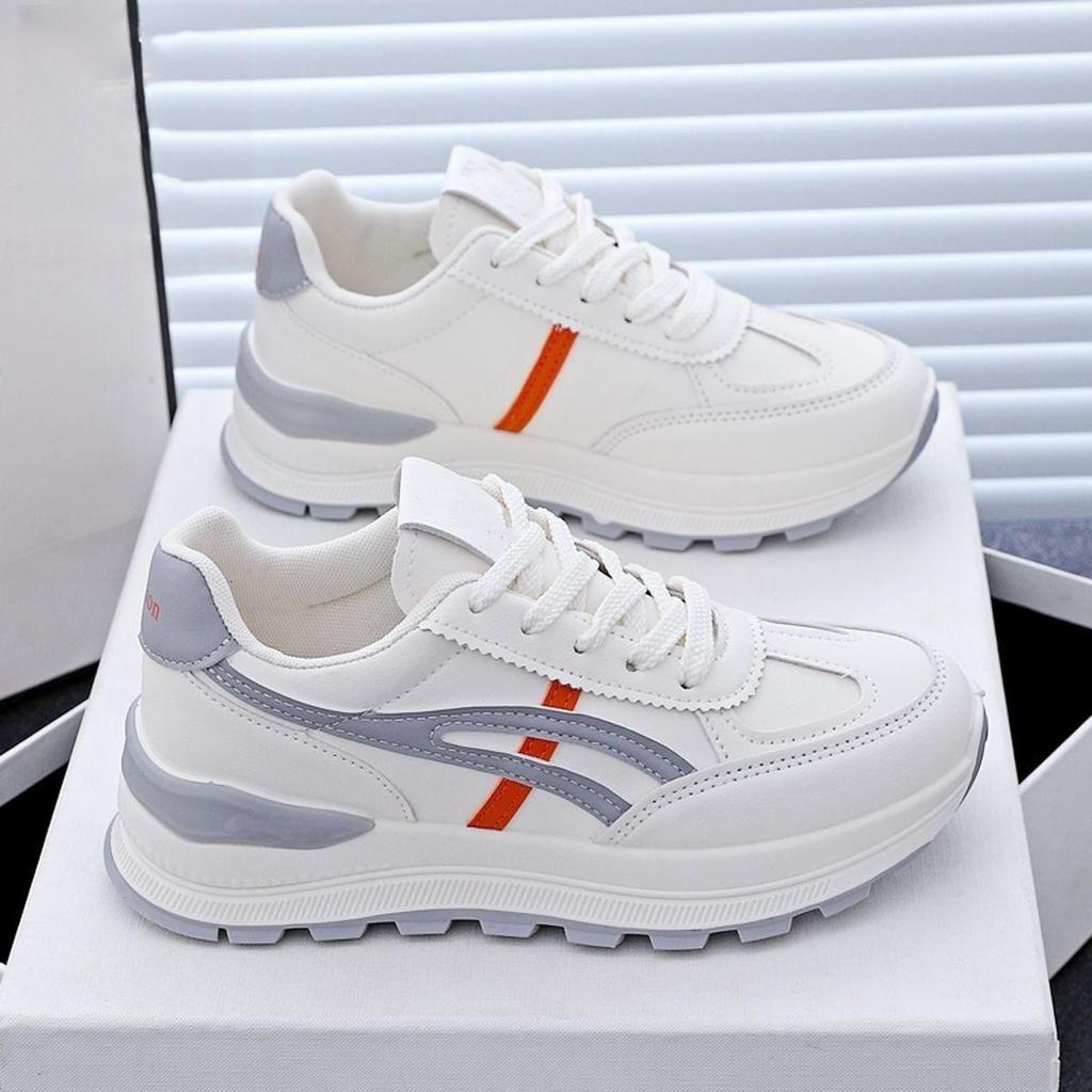 Women's Summer Breathable White Sneakers, Versatile Korean Style with Thick Sole for Height Increase - Casual Dad Shoes